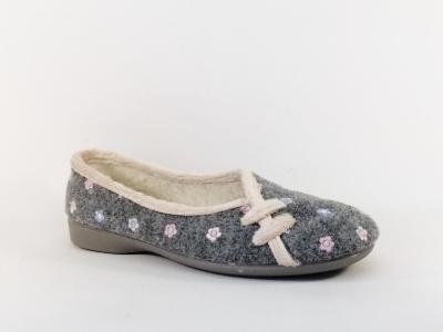 Chausson ballerine feutre gris ZEL'S 2481 femme Fabrication Espagne