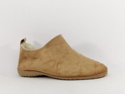 Chausson fourré laine femme chaud et confortable camel SOCA 0362 à pas cher