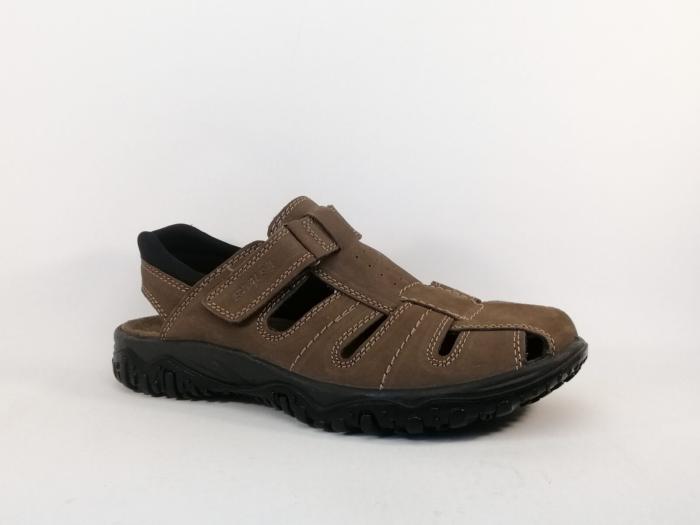 Chaussure ouverte homme été confortable en cuir marron destockage IMAC 7737611 à pas cher