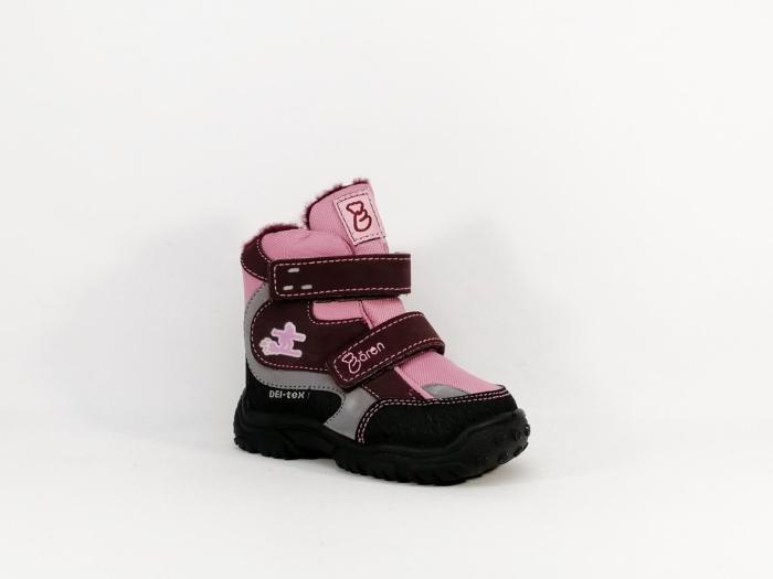 Moon boots fourrée rose waterproof à velcro fille bébé destockage IMAC 58714