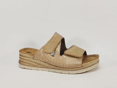 Mules femme talon compensé chic semelle cuir confortable à scratch MORAN'S dexin à pas cher 