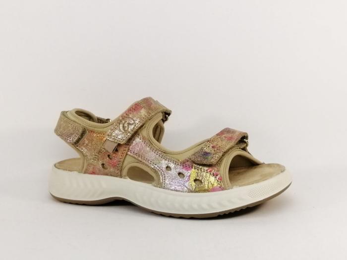 Sandale de marche femme confortable destockage IMAC ARA 559716 cuir multicolore