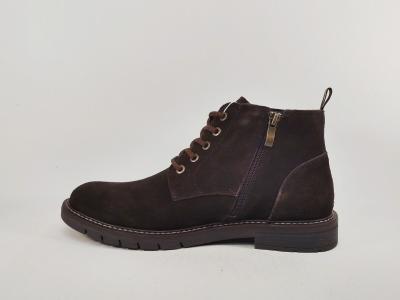 Bottine homme en daim marron cuir souple confortable destockage LONDONS LIFE 162676