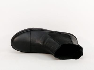 Bottines chelsea femme cuir confort noir souple destockage COTEMER evette pas cher