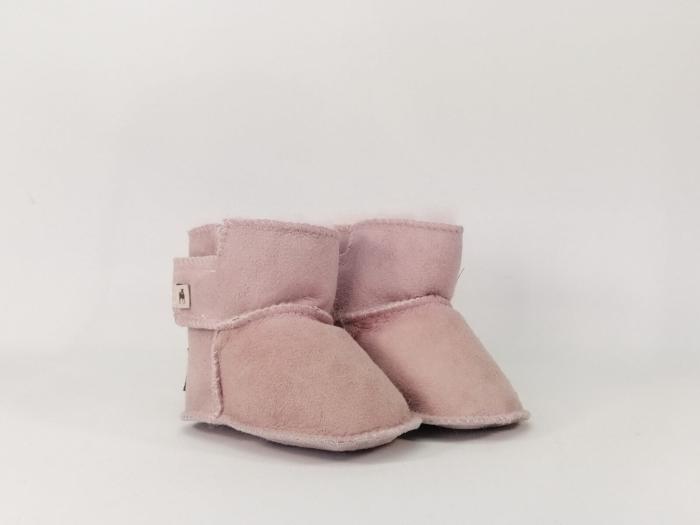 Chaussons fourrés cuir rose en destockage SHEPHERD Shepchaud pour fille