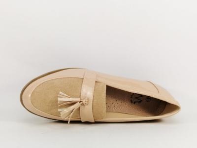 Mocassin chic beige grande pointure femme CINK ME DM326-7 à pas cher