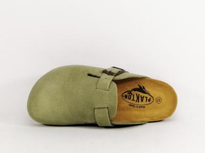 Sabot femme cuir confort vert semelle à mémoire de forme PLAKTON blogg tendance