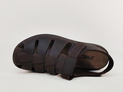 Sandale homme confortable bout fermé cuir marron destockage IMAC 753081 à pas cher
