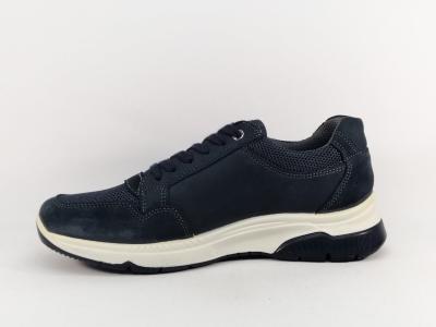 Basket homme confortable zip lacets cuir marine en destockage IMAC ARA 704905