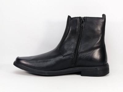 Boots homme chic entièrement cuir noir destockage SLEDGERS dallas grand confort