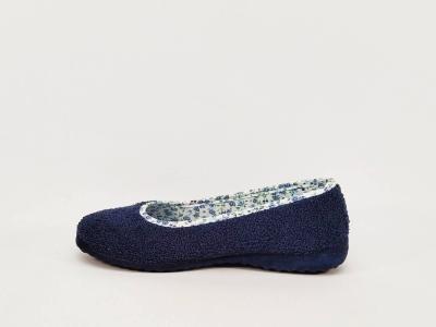 Chausson ballerine femme été pied sensible souple en éponge bleu marine SOCA 0360
