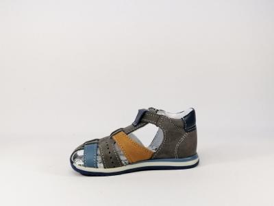 Chaussure d'été garçon bébé tout cuir gris destockage BOPY Zigoto