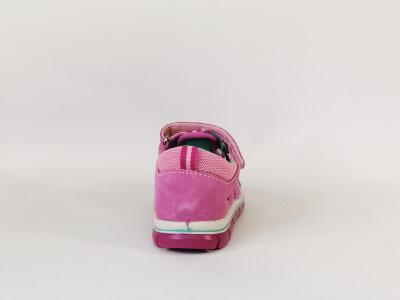 Chaussure bébé fille d'été semi ouverte cuir rose confortable à scratch destockage IMAC 184013