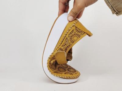 Chaussure femme cuir très souple jaune moutarde babies confortable PEDRO TORRES 103BON1