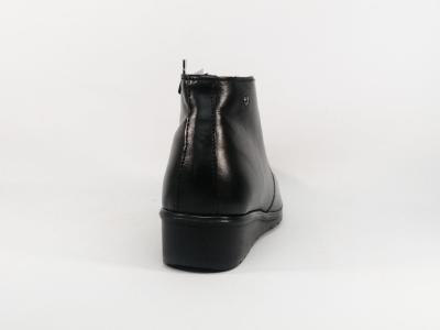 Chaussure montante femme cuir noir souple à élastiques MORAN'S Balagny 