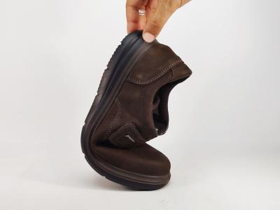 Chaussures homme pieds larges à scratch cuir marron grand confort destockage IMAC 851319 extra wide