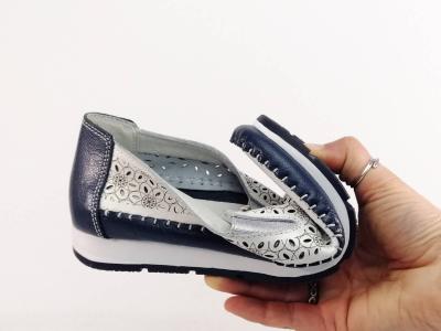 Mocassin femme cuir blanc marine souple confortable SWEET'R macadamia à pas cher