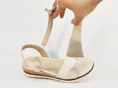 Sandale femme pieds larges TAMARIS COMFORT 88736 cuir beige chic confortable à scratch