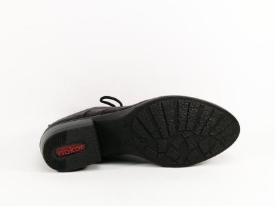 Bottine femme chic confortable et originale noire bronze RIEKER Y0830 à talon tendance