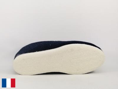 Charentaise homme semelle feutre made in France confort fourré laine BOSSI charentais marine