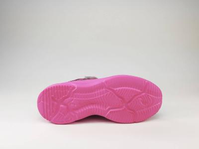 Chaussures de sport fillette rose/gris élastique et velcro ASICS Soulyte Ps
