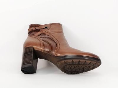 TAMARIS bottine à talon haut cuir camel chic femme 25331