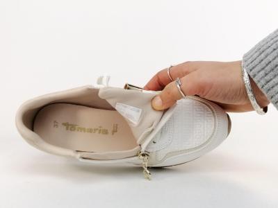 Basket de ville femme chic blanche à pas cher confortable TAMARIS 23603-42 vegan