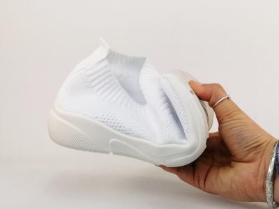 Basket sans lacets femme toile blanche souple et confortable SUREDELLE BG-20 à pas cher
