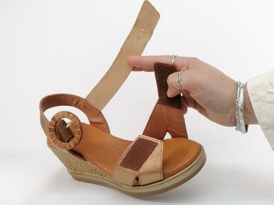 Sandale compensée femme chic et confortable cuir cuivre souple JORDANA 4529