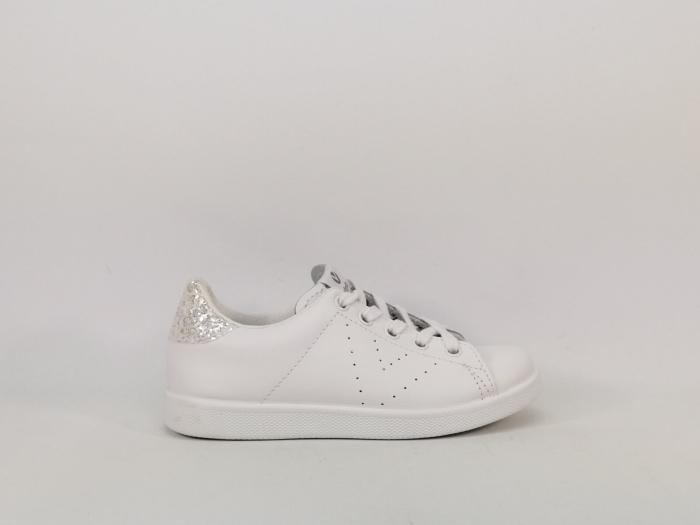 Basket fille en cuir blanc à lacets Destockage VICTORIA 125104