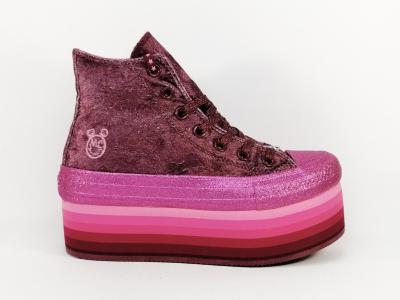 Basket montante originale semelle plateforme rose destockage CONVERSE 563725C femme