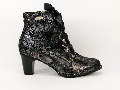 Bottine originale femme cuir noir LAURA VITA ELCODIEO 01A chic à talon