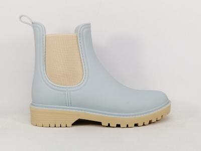 Bottines de pluie femme originales bleu ciel destockage MORAN'S xadette à pas cher
