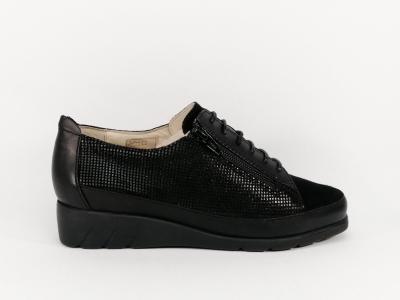 Chaussures pieds sensibles femme cuir noir destockage LUXAT embassy