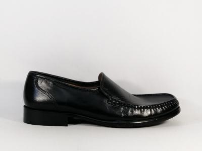 Mocassin homme tout cuir noir grand confort destockage BOISSY 985