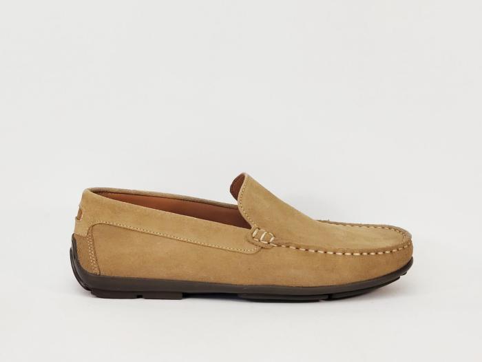 Mocassins homme daim cuir souple beige confortable et chic ORLAND 2022 arena