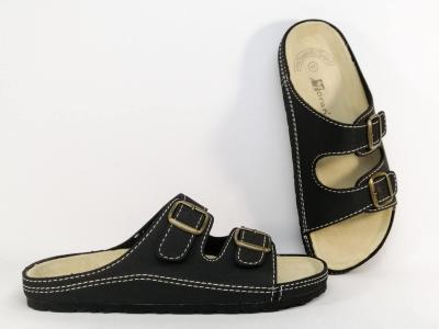 Mule homme, noire semelle cuir MORAN'S kojax  pas cher, rglable et confort