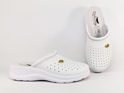 Sabot femme cuir confort blanc infirmière souple à pas cher RELAXITY Iode - fabrication Italie