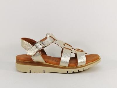 Sandale femme gladiateur spartiate cuir or chic et confortable JORDANA 4249 originale et tendance