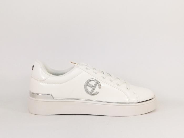 Sneakers blanche femme tendance destockage ENRICO COVERI lorenza à pas cher