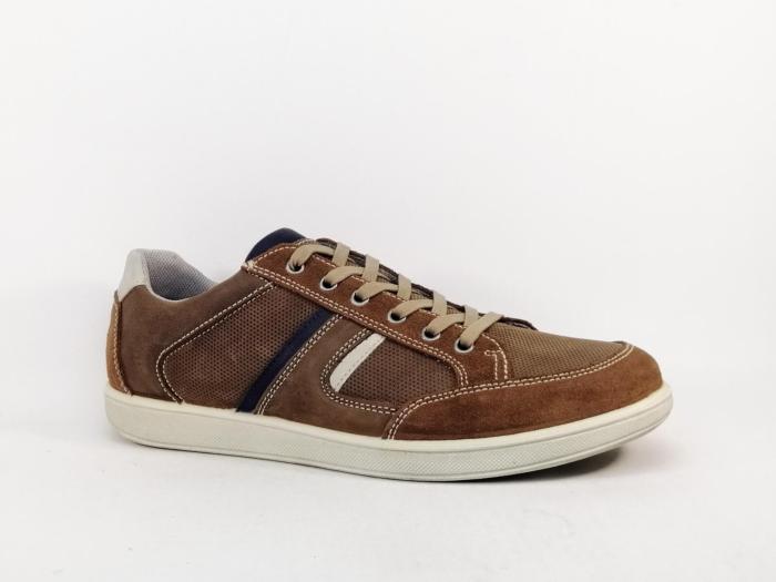Basket homme cuir marron confortable souple en destockage IMAC 302690 à pas cher