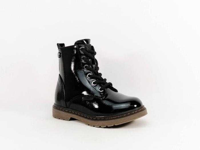 Bottine fille bébé vernis noir tendance et confortable en destockage XTi 150254 à pas cher