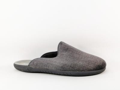 Chausson homme grande taille mule velours gris CHIC & RELAX avesto