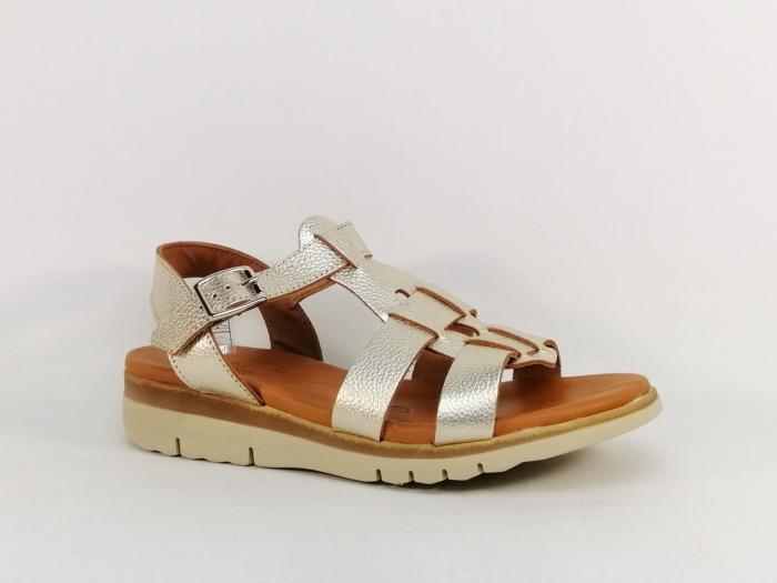 Sandale femme gladiateur spartiate cuir or chic et confortable JORDANA 4249 originale et tendance