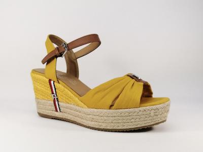 Sandale jaune  talon compens femme TOM TAILOR 1190701