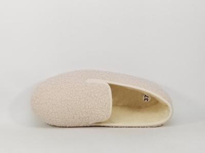 Charentaise femme made in France semelle feutre confort fourrée laine BOSSI charente blanc cassé