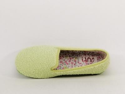 Chausson ballerine femme été pied sensible souple vert en éponge OUF clores