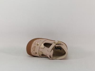 Chaussure fille premier pas bebe en cuir souple rose destockage BOPY jiky