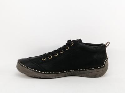 Chaussures confort femme RIEKER 52514 noires souples, zip et lacets