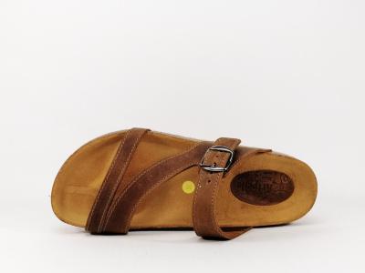 Mule tout cuir marron ARTPELLE 16045 semelle bio pour femme
